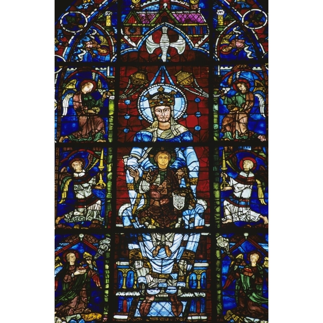 Stained Glass Window In Chartres Cathedral Poster Print